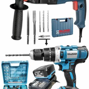 Bulldozer 1200W Kırıcı Delici + Darbeli Çift Akülü Matkap
