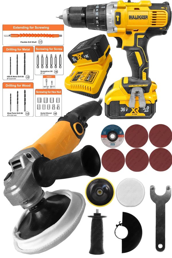 Bulldozer Taşlama Makinesi Xfuel 36v Darbeli Akülü Matkap