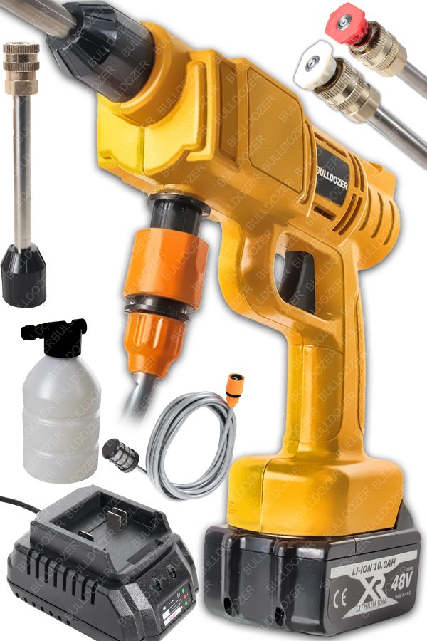 Bulldozer Oto Yıkama Makinesi 2 Akülü Basınçlı Yıkama Set - Görsel 4