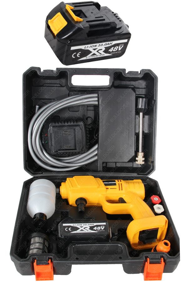 Bulldozer Oto Yıkama Makinesi 2 Akülü Basınçlı Yıkama Set - Görsel 2