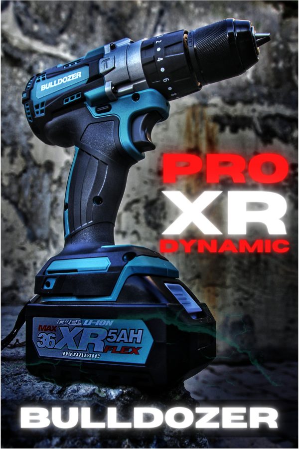 Bulldozer XR Pro Dynamic Kömürsüz 36V Çift Akülü Vidalama Matkap - Görsel 2