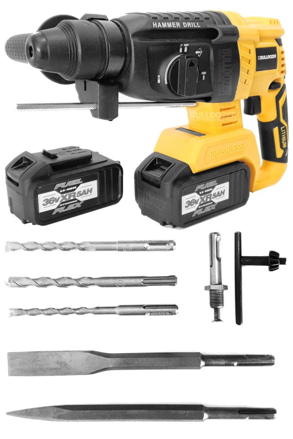Bulldozer 36v Akülü Kırıcı Delici 26mm + Çift Akülü Vidalama - Görsel 2