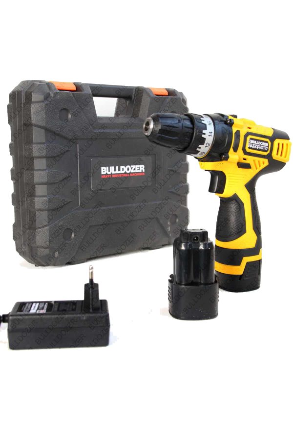 Bulldozer Pro12W  Kömürsüz Çift Bataryalı Şarjlı Pil Seviye Gösteren Akülü Vidalama Matkap - Görsel 3