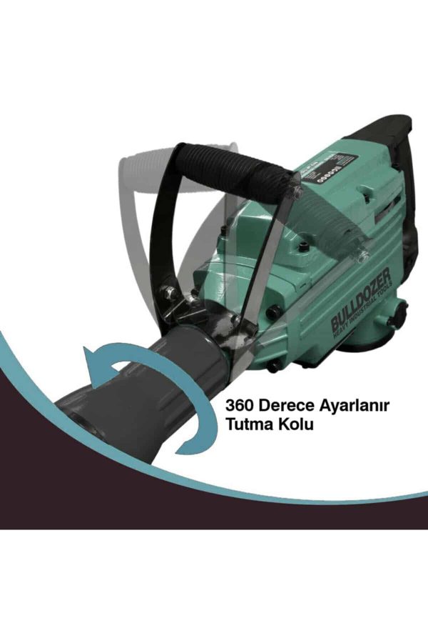 Bulldozer 16 KG 2800w Profesyonel 65mm Büyük Tip Kırıcı 48J Uç Hediyeli Çelik Çantalı - Görsel 3