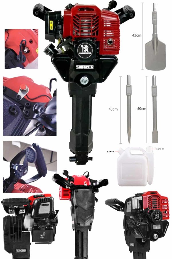 Swazer 6 Hp Benzinli Kırıcı 24kg 2T Motorlu Kırıcı 3 Uç Set