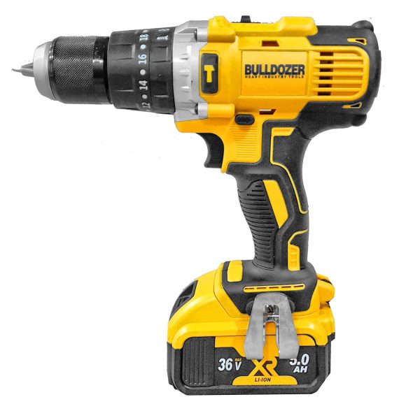 Bulldozer 36V 13MM Metal Mandren Çift Akülü Vidalama Matkap - Görsel 4