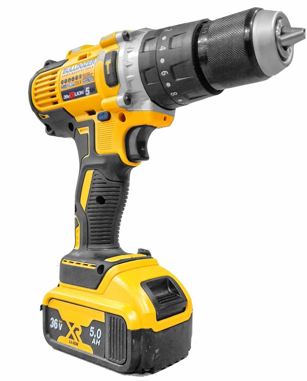 Bulldozer 36V 13MM Metal Mandren Çift Akülü Vidalama Matkap - Görsel 5