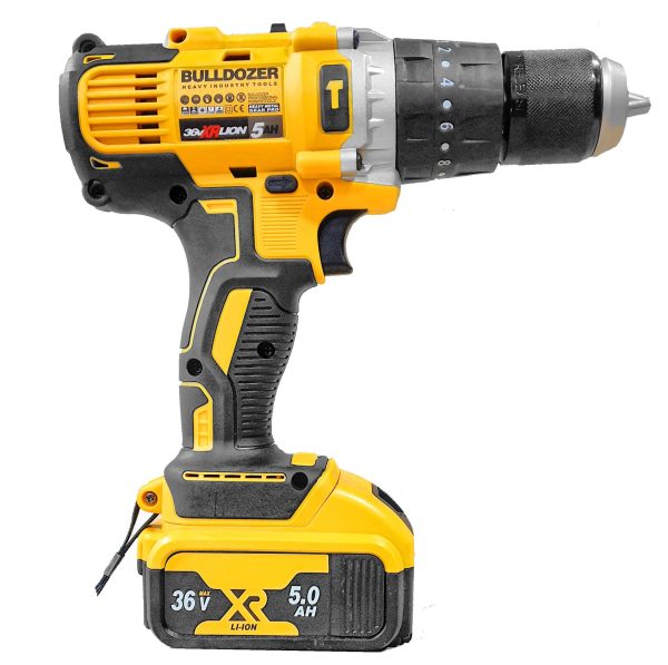 Bulldozer 36V 13MM Metal Mandren Çift Akülü Vidalama Matkap - Görsel 6