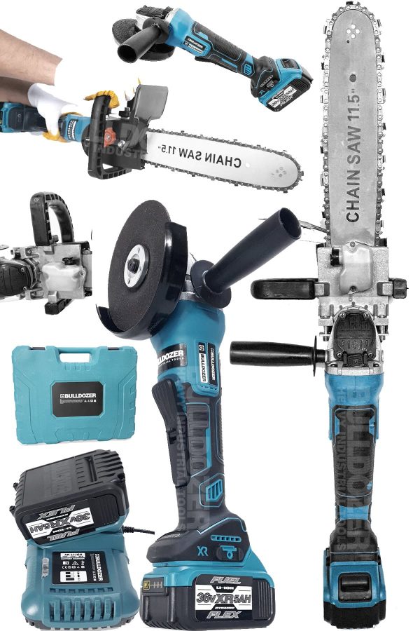 Bulldozer Pro 36v Vidalama Makinesi Akülü Taşlama Makinesi + Testere Aparatı - Görsel 3