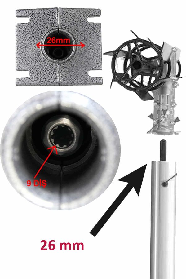 Swazer Çapamax Çapalama Aparatı Eğilmez Bıçak 26mm 9 Diş - Görsel 5