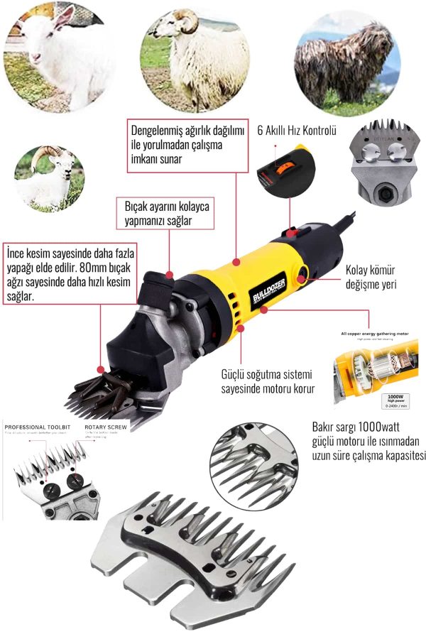 Bulldozer Koyun Keçi Kırkma Makinesi Metal Dişli Şanzıman - Görsel 2