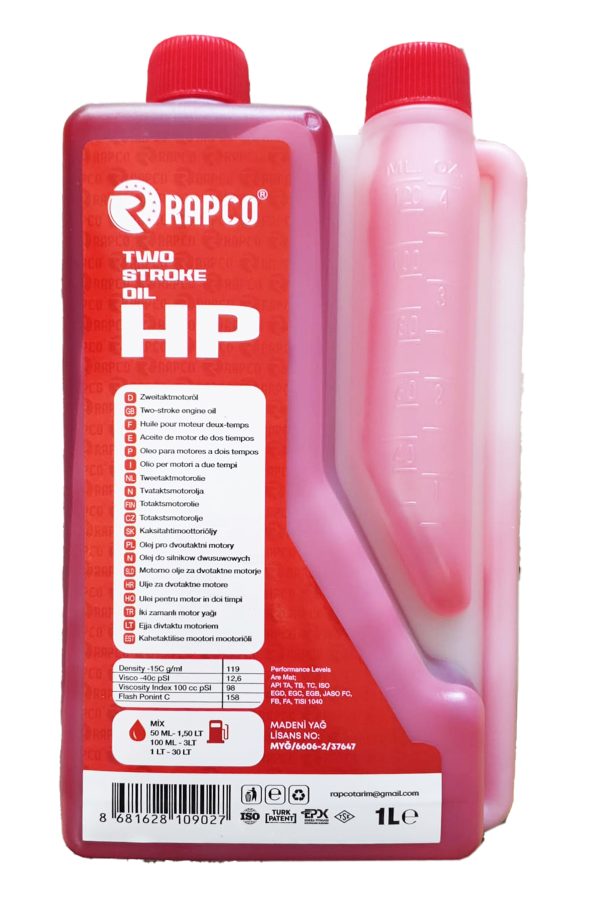 Rapco 2T İki Zamanlı Motorlu Tırpan Testere Yağ 1lt Ölçekli - Görsel 2