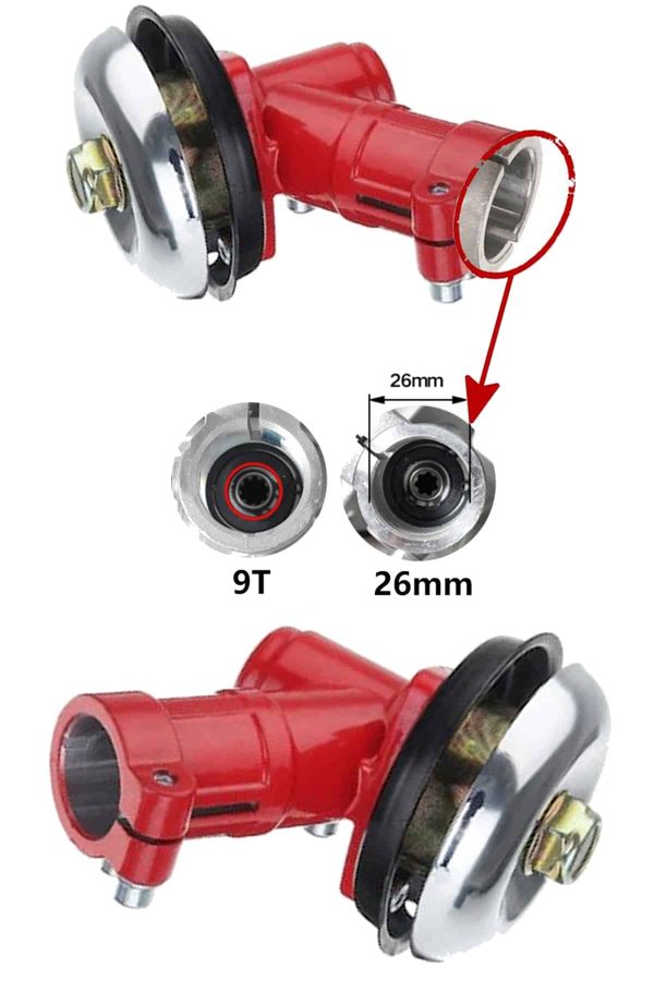 Swazer Motorlu Tırpan Redüktör 26mm 9 Diş Tırpan Şaft Başlık - Görsel 2