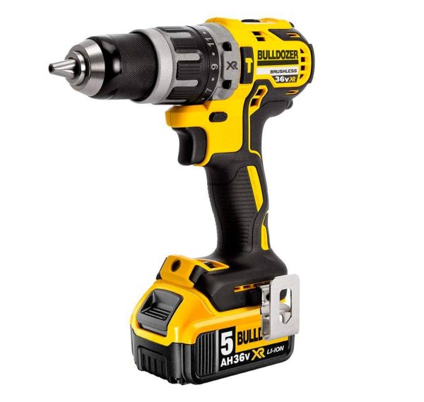 Bulldozer Professıonal Edition 36 V 5 Ah 13 MM Metal Mandren Darbeli Çift Akülü Şarjlı Vidalama Matkap - Görsel 3