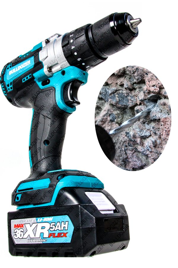 Bulldozer Büyük Boy Şarjlı Taşlama Testere + Çift Akülü Vidalama Matkap XRPro Dynamic - Görsel 3