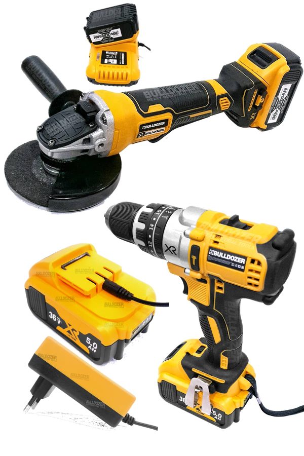 Bulldozer Predator 36v Şarjlı Taşlama + 10mm Şarjlı Vidalama - Görsel 2