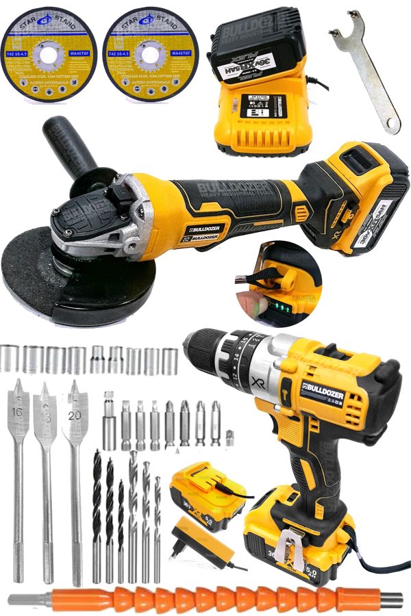 Bulldozer Predator 36v Şarjlı Taşlama + 10mm Şarjlı Vidalama