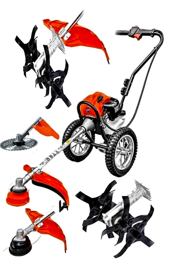 Swazer Benzinli Tekerlekli Çapa Çim Biçme Tırpan Makinesi 2T