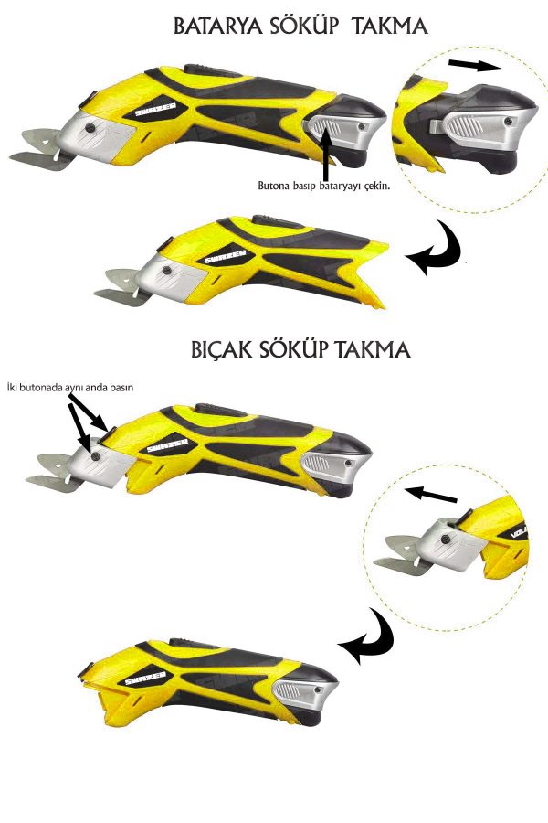 Swazer WBT-4 Tek Akülü Şarjlı Makas Kumaş Deri Kauçuk Kesme - Görsel 5