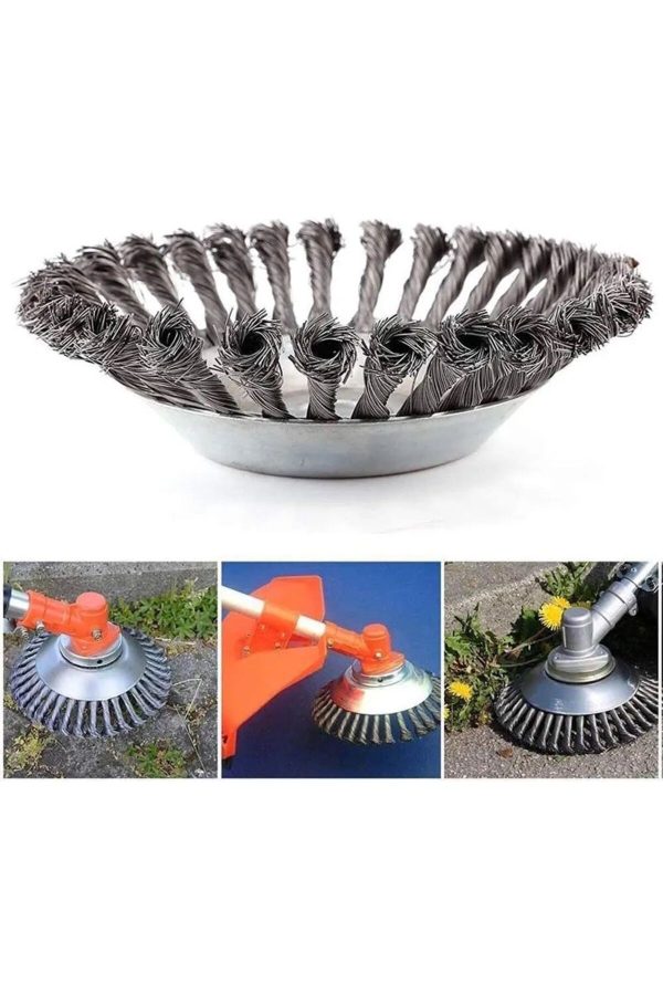 BULLDOZER Tırpan Başlığı Kıyı Temizleme Çelik Telli Universal Çim Ot Biçme Başlığı Çelik Bıçaklı - Görsel 3