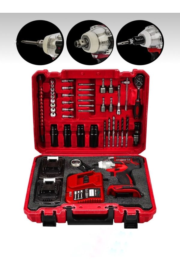 BULLDOZER 598vf Professional Somun Bijon Sökme Şarjlı Darbeli Matkap Vidalama Set Setli 32 Parça - Görsel 3