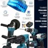 BULLDOZER 4'lü 128Vf Şarjlı Delici Kırıcı Hilti 125mm Şarjlı Taşlama+şarjlı Somun Sökme+13mm Darbeli Matkap