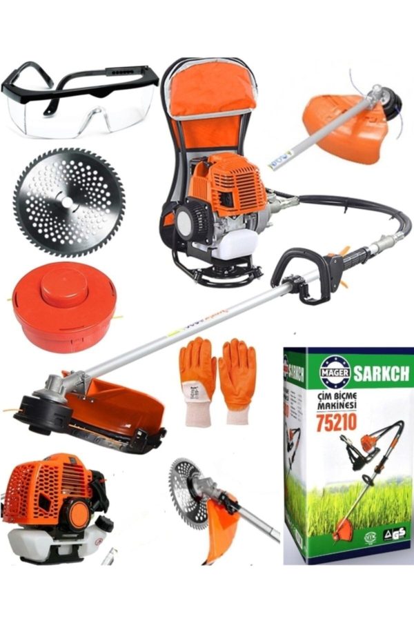 BULLDOZER Sarkch Sırt Tipi Benzinli Turbo 52 Cc Motorlu Tırpan Çim Biçme Makinası Mgrsırttırpan