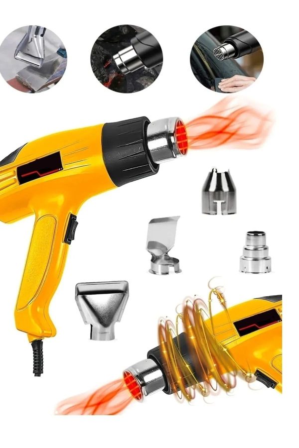 BULLDOZER Pro Çift Kademeli 4200w Termik Koruma Bakır Sargılı 2 Kademeli Isı Ayarlı Sıcak Hava Üfleme Tabanca