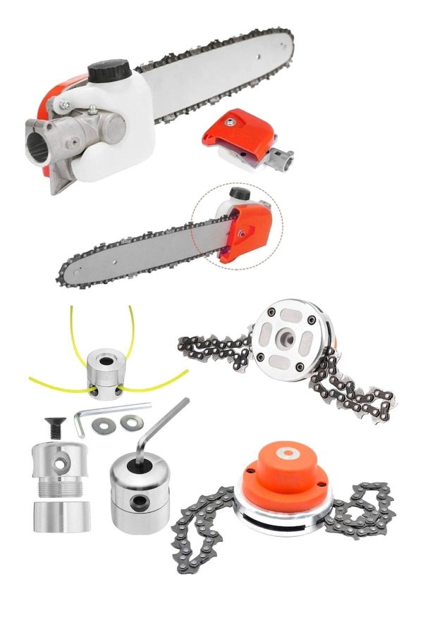 BULLDOZER Süper 3'lü Set Zinçirli Dal Budama -zinçirli Başlık- Örümcek Başlık Çim Biçme 28mm Uyumlu