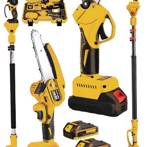 BULLDOZER 988 Vf 20 Ah 2 Akülü Şarjlı Ağaç Dal Kesme Budama Makası Testere 2 Makina Teleskopik Uyumlu