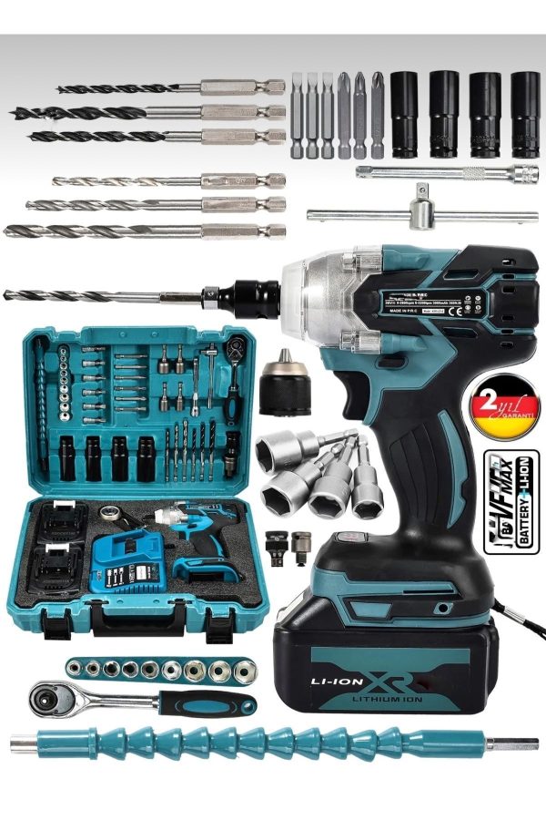 BULLDOZER 598vf Professional Somun Bijon Sökme Şarjlı Darbeli Matkap Vidalama Set Setli 32 Parça - Görsel 2