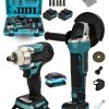 BULLDOZER Germany 2'li Set 598vf Şarjlı Taşlama Şarjlı Somun Sıkma Sökme Matkap