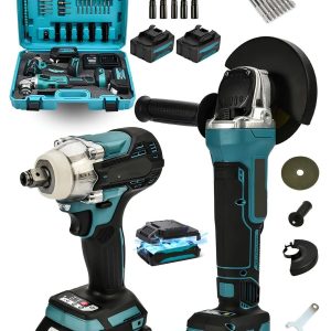BULLDOZER Germany 2'li Set 598vf Şarjlı Taşlama Şarjlı Somun Sıkma Sökme Matkap