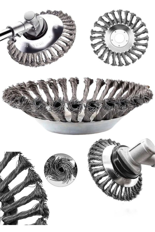 BULLDOZER Tırpan Başlığı Kıyı Temizleme Çelik Telli Universal Çim Ot Biçme Başlığı Çelik Bıçaklı