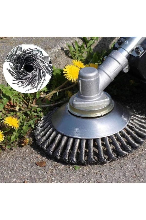 BULLDOZER Tırpan Başlığı Kıyı Temizleme Çelik Telli Universal Çim Ot Biçme Başlığı Çelik Bıçaklı - Görsel 3