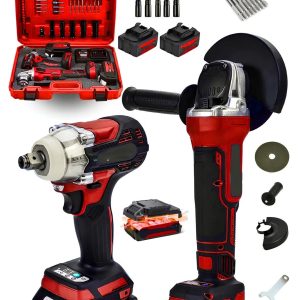 BULLDOZER Germany 2'li Set 598vf Şarjlı Taşlama Şarjlı Somun Sıkma Sökme Matkap