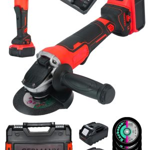 BULLDOZER Profesyonel 128vf Kömürsüz Çift Akülü Şarjlı Avuç Taşlama Spiral 125mm Alman-5 Adet Taş