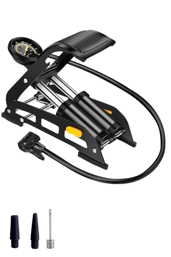 BULLDOZER 890P Çift Piston 160 Psi Bisiklet Motor Tekeri Şişme Havuz El ve Ayak Hava Pompası SİYAH - Görsel 2