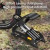 BULLDOZER 890P Çift Piston 160 Psi Bisiklet Motor Tekeri Şişme Havuz El ve Ayak Hava Pompası SİYAH - Görsel 3