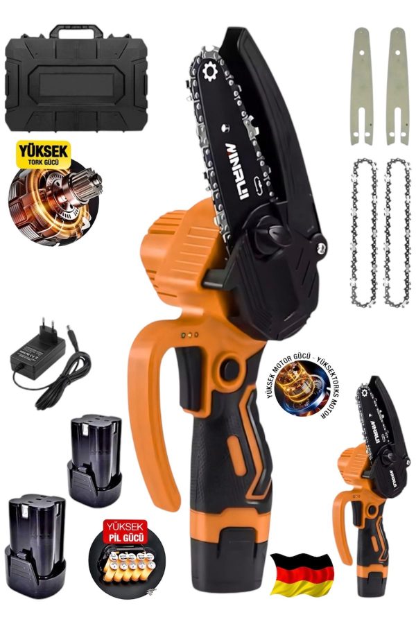 BULLDOZER 999Vf ŞARJLI AĞAÇ DAL BUDAMA MAKİNASI ZİNÇİRLİ TESTERE ÇELİK ŞANZUMAN ARMUT BATARYA X PRO MOTOR