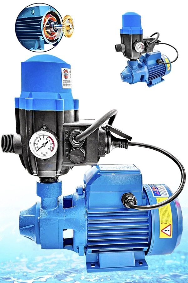 Dkm80 0.75 Kw 1 Hp 1" Bakır Sargılı Paket Hidrofor Sistem Su Pompası Su Motoru 35 Mt Dik