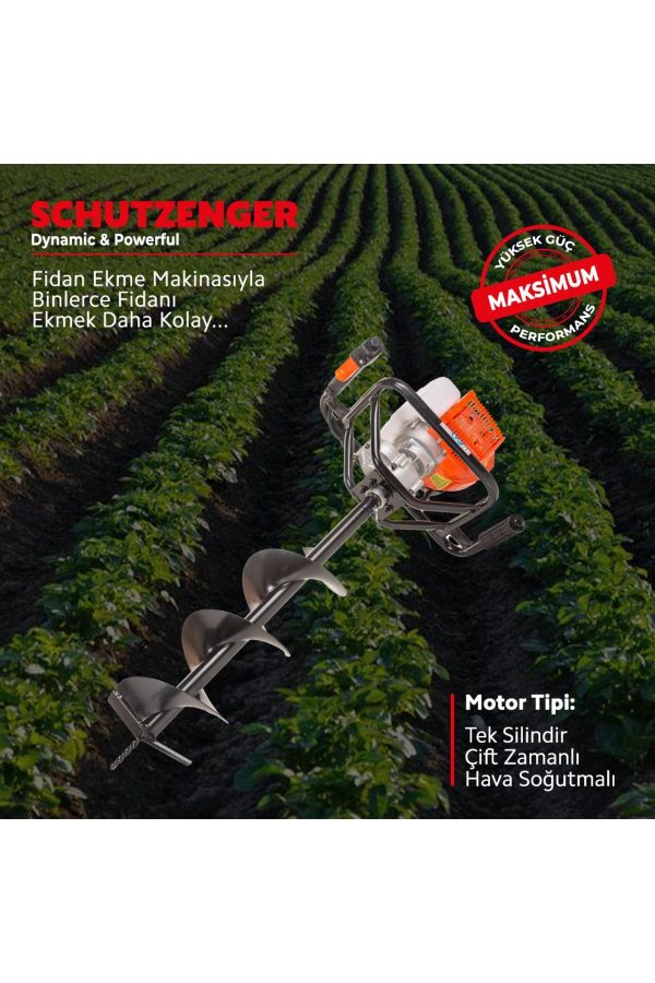 BULLDOZER Benzinli Toprak Burgu Makinesi 100mm*20 Cm Delme Ucu 7.9 Hp Motor Gücü - Görsel 2