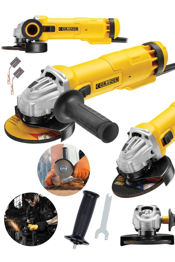 Graizer Alman 4200 W Metal Şanzuman Bakır Sargılı Avuç Içi Taşlama Demir Metal Kesme Makinesi Sprel 125 Mm - Görsel 2