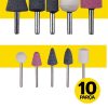 Hobi GravürDremel Taşlama Ucu Mini Metal Ahşap Oyma Seti Parlatma Çapak Alma 10 Parça Matkap Uyumlu - Görsel 2