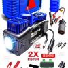 Ağır Hizmet 12V 150PSI Çift Silindirli Çantalı  Oto Kamyon Lastik Şişirme Hava Kompresörü