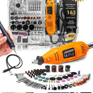 Pro 163 Parça Dramel 6 Devir Ayarlı Pvc Çantalı Hobi Gravür Seti Mini Taşlama Esnek Şaft Hediye