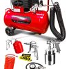 EnÇok Tercih edilen 2HP 50 Lt Full PaketHava Kompresörü Boya,Lastik,Mazot Temizleme 5PCS Havalı Kit
