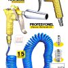 Yeni  Nesil Kompresör Spiral Hava Hortumu 8 mm 15 mt Hava Jakı  Hava Tabancası Recor Seti - Görsel 3