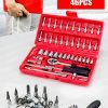 58 Parça 46mini Lokma Takımı Otomatik Cırcırlı 1/4" 12 Parça Kombine Açık Ağız-yıldız Anahtar Takım - Görsel 2