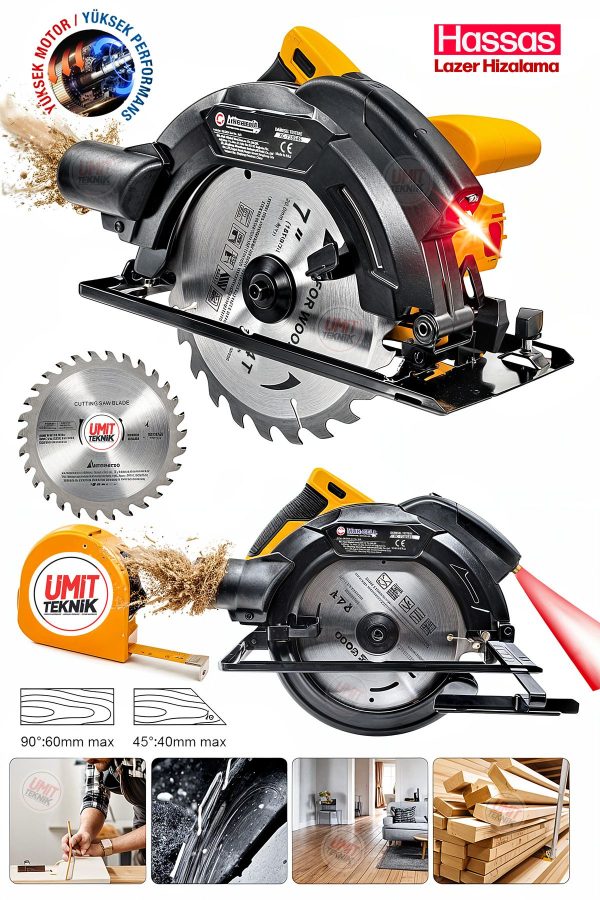 Hassas Açılı Kesim Lazerli Metal Şanzuman 185 Mm Sunta Kesme Daire Testere Makinesi - Görsel 3